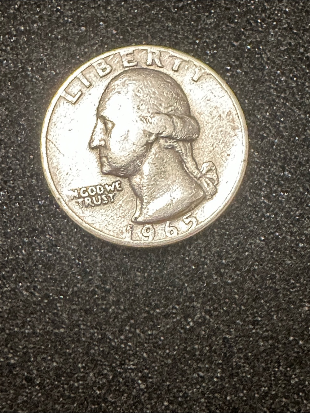 1965 Quarter Error Liberty On Rim,No Mint Mark